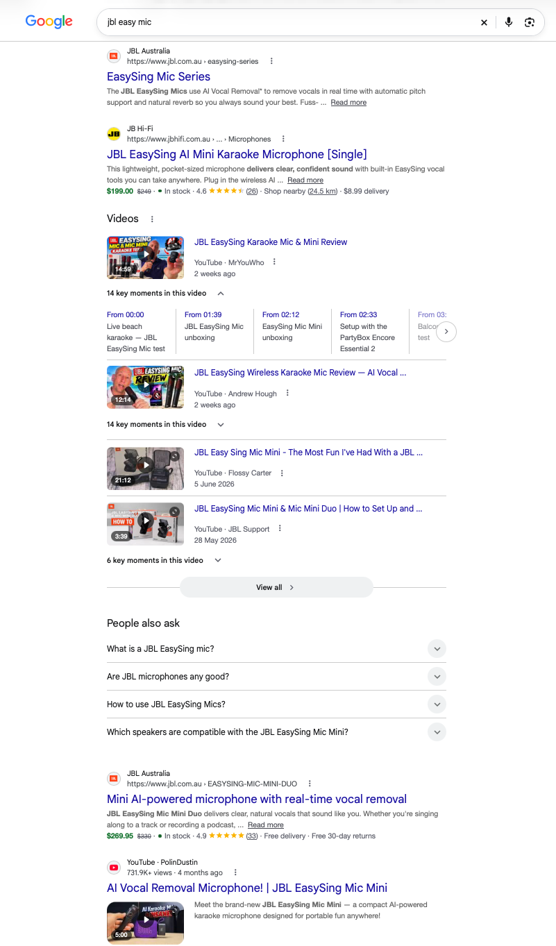 Original Google screenshot: Multiple channels, one information network
